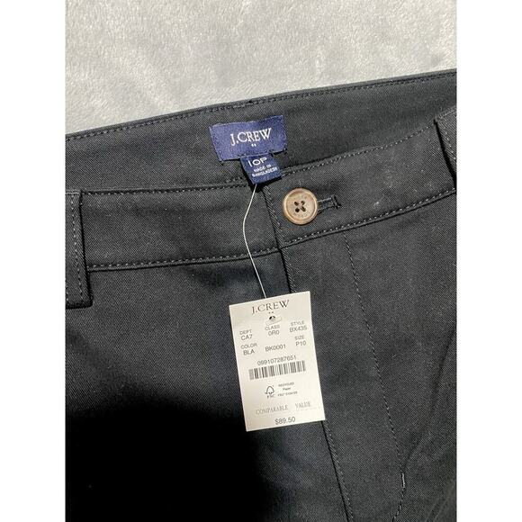 J.Crew Factory Wide Leg Chino Pants 10P black High Rise Workwear Casual NWT - Picture 8 of 13